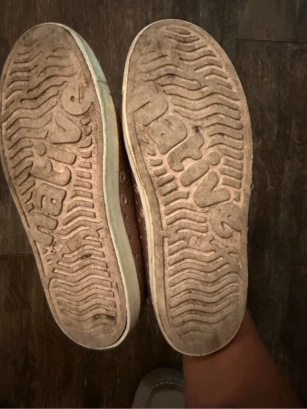 Native Kids Rose Gold Slip-On Water Shoes with White Toe
